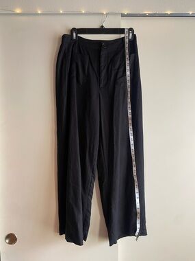 Halogen Black Linen Blend Button Front Trousers / Pants | Size S